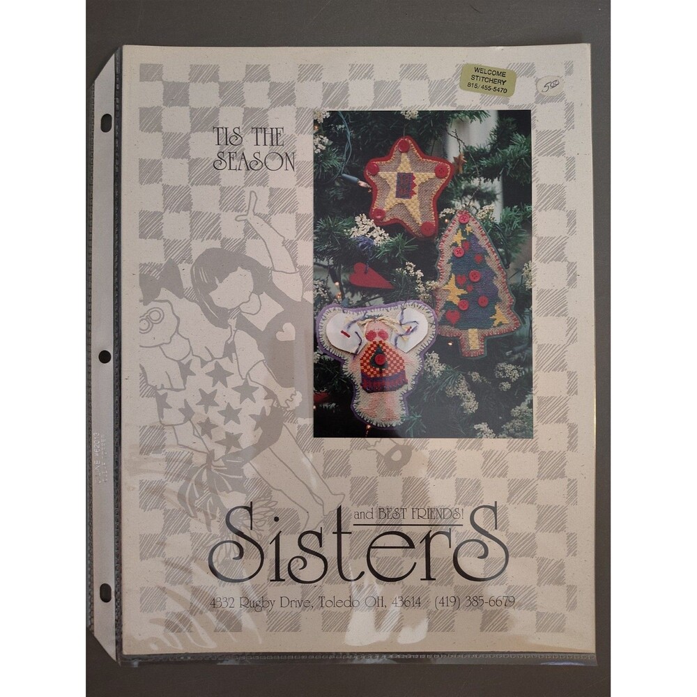 Vintage Sisters and Best Friends Tis The Season Cross Stitch Pattern Leaflet